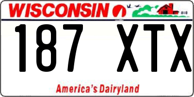 WI license plate 187XTX