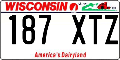 WI license plate 187XTZ