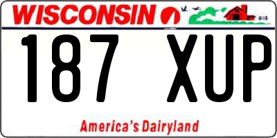 WI license plate 187XUP