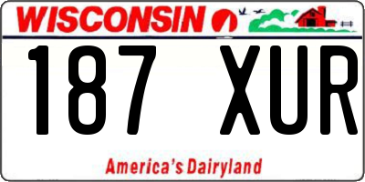 WI license plate 187XUR