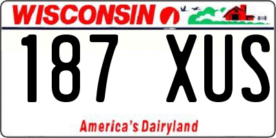 WI license plate 187XUS
