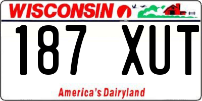 WI license plate 187XUT