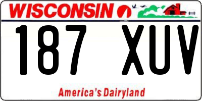 WI license plate 187XUV