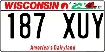 WI license plate 187XUY
