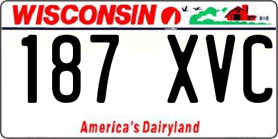 WI license plate 187XVC