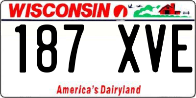 WI license plate 187XVE