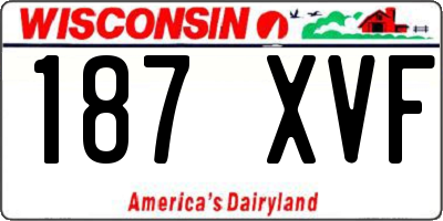 WI license plate 187XVF