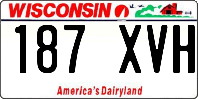 WI license plate 187XVH