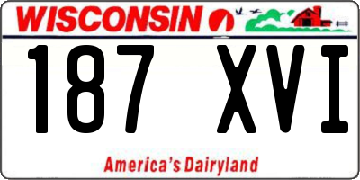 WI license plate 187XVI