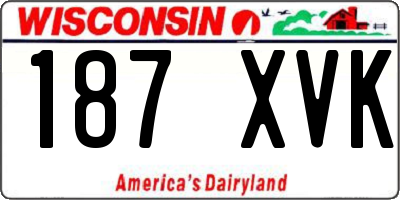 WI license plate 187XVK
