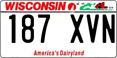 WI license plate 187XVN