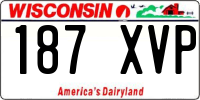 WI license plate 187XVP