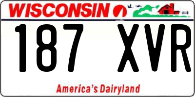 WI license plate 187XVR