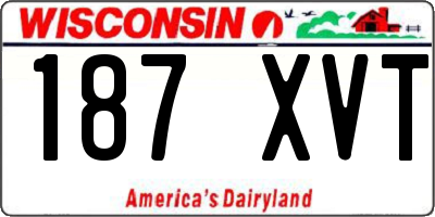 WI license plate 187XVT