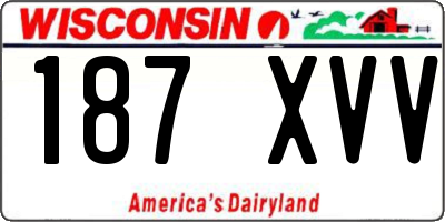 WI license plate 187XVV