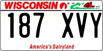 WI license plate 187XVY