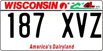 WI license plate 187XVZ