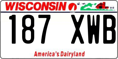 WI license plate 187XWB