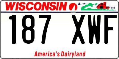 WI license plate 187XWF