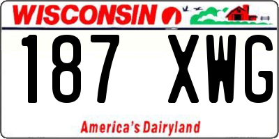 WI license plate 187XWG