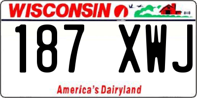 WI license plate 187XWJ