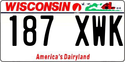 WI license plate 187XWK