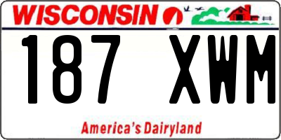 WI license plate 187XWM