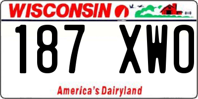 WI license plate 187XWO