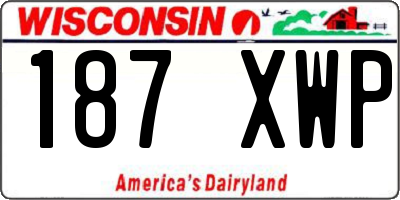 WI license plate 187XWP