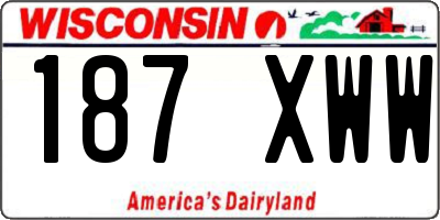 WI license plate 187XWW