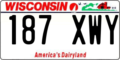 WI license plate 187XWY