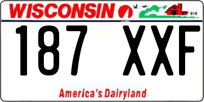 WI license plate 187XXF