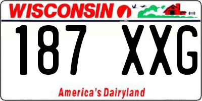 WI license plate 187XXG