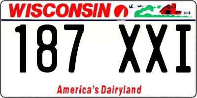 WI license plate 187XXI