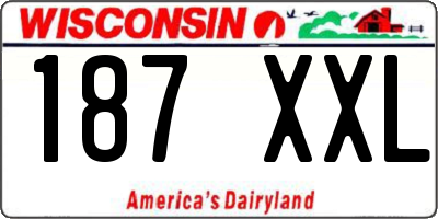 WI license plate 187XXL