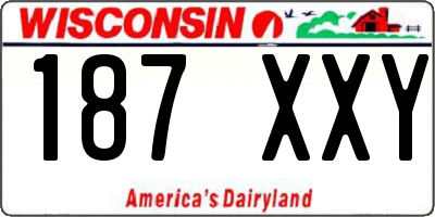 WI license plate 187XXY