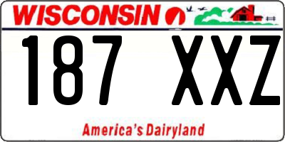 WI license plate 187XXZ
