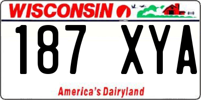 WI license plate 187XYA