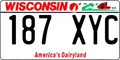 WI license plate 187XYC
