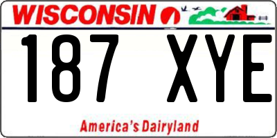 WI license plate 187XYE