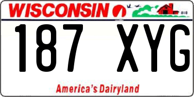 WI license plate 187XYG