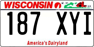 WI license plate 187XYI