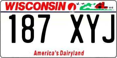 WI license plate 187XYJ