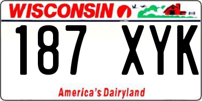 WI license plate 187XYK