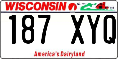 WI license plate 187XYQ