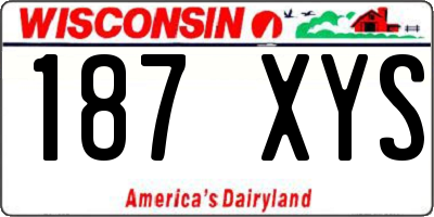 WI license plate 187XYS