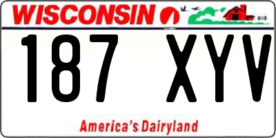 WI license plate 187XYV