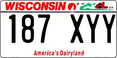 WI license plate 187XYY