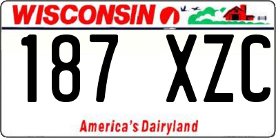 WI license plate 187XZC