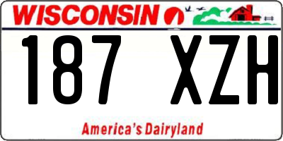 WI license plate 187XZH